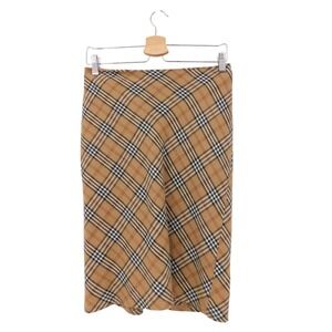 Vintage Forever 21 Tan Plaid Pencil Skirt Knee Length Checkered Back Zip Size S